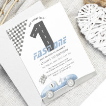 Convite de Aniversário de Um Ano de Carro de Corri