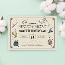 Convite de Aniversário de Um Ano do Harry Potter V