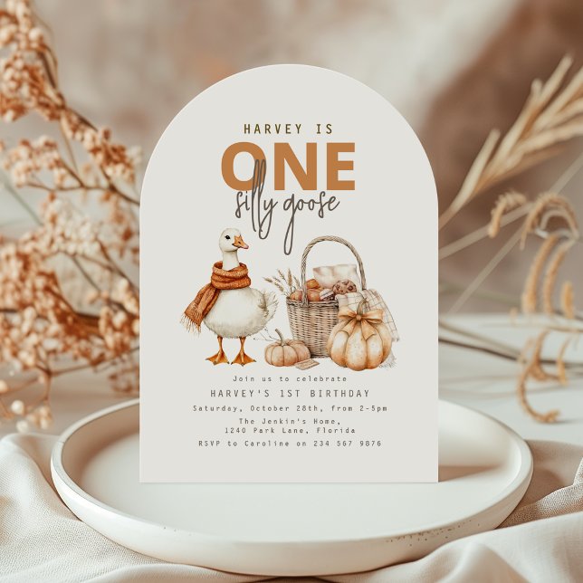 Convite de Aniversário de Um Ano do Patinho Bobo (Criador carregado)