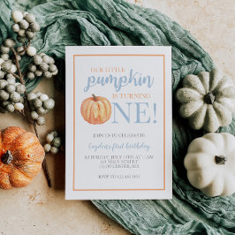 Convite de Aniversário de Um Ano Little Pumpkin Pa