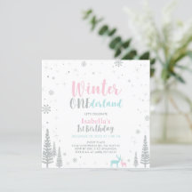 Convite de Aniversário de Um Ano Silver Winter One