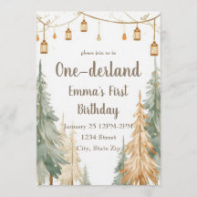 Convite de Aniversário de Um Ano Winter ONE-derlan