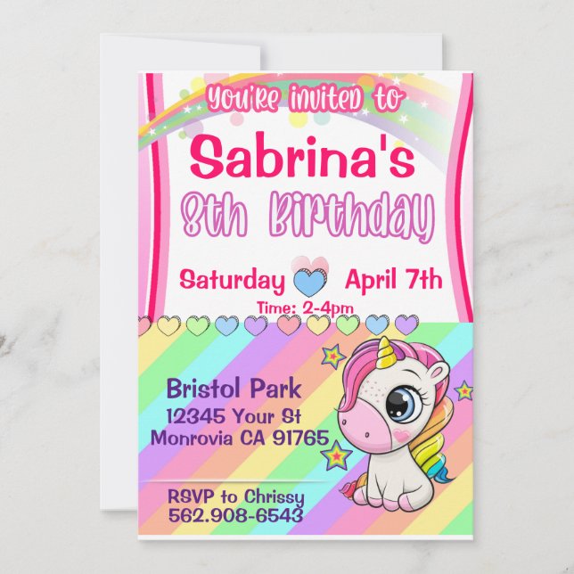 Convite de aniversário de um bebê bonito (Frente)