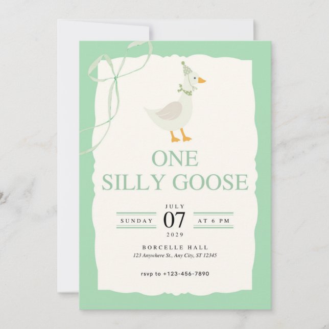 Convite de aniversário de um Bobo ganha (Frente)