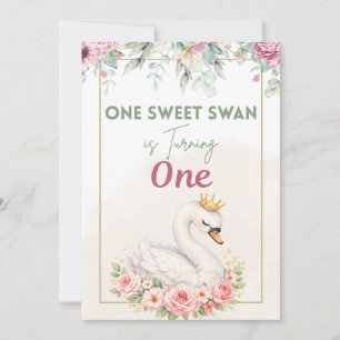 Convite de Aniversário de Um Doce Cisne
