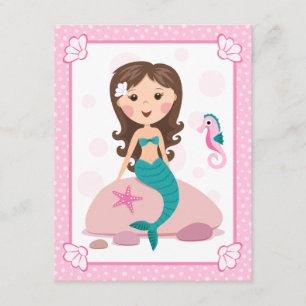 Convite de aniversário de uma menina de sereia