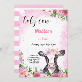 Convite de aniversário de vaca