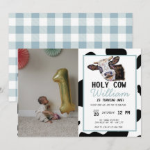 Convite de aniversário de vaca