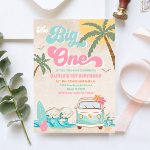 Convite de Aniversário de Van de Surf de Praia