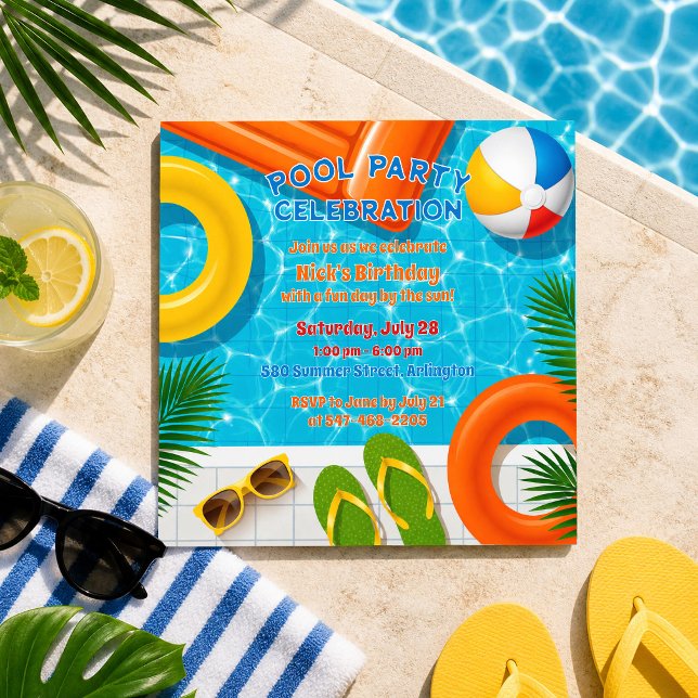 Convite de Aniversário de Verão Celebração de Fest (Criador carregado)