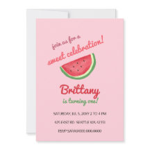 convite de aniversário de verão de melancia