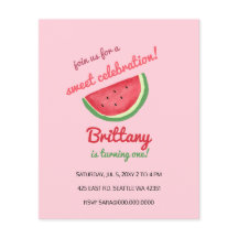 Convite de aniversário de Verão de melancia de orç