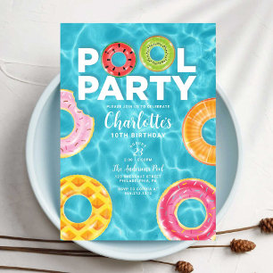 Convite de Aniversário de Verão para Festa na Pisc
