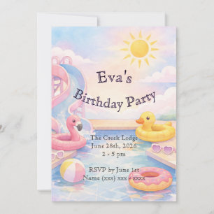 Convite de Aniversário de Verão para Meninas