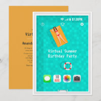 Convite de Aniversário de Verão Virtual