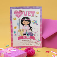 Convite de aniversário de Vet Rapariga Asiática