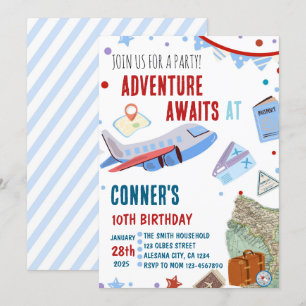 Convite de Aniversário de Viagem Tema Destino Fest