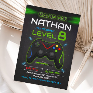 Convite de Aniversário de Videogame Festa de Gamer