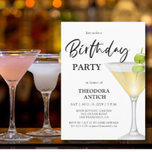 Convite de aniversário de Vidro Elegante