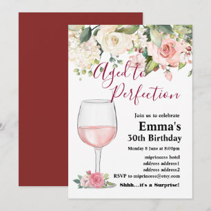 Convite de aniversário de vinho, Idade para Perfe