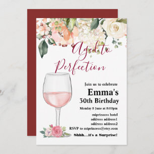 Convite de aniversário de vinho, Idade para Perfei
