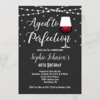 Convite de Aniversário de Vinho Idoso para Perfeiç