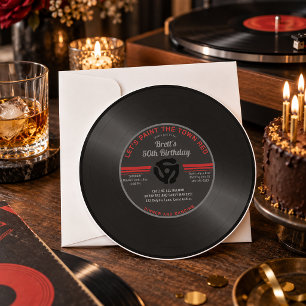 Convite de Aniversário de Vinil Antigo – Retro M