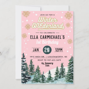 Convite de Aniversário de Winter Onederland