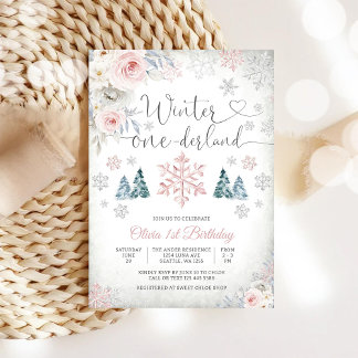 Convite de Aniversário de Winter Onederland
