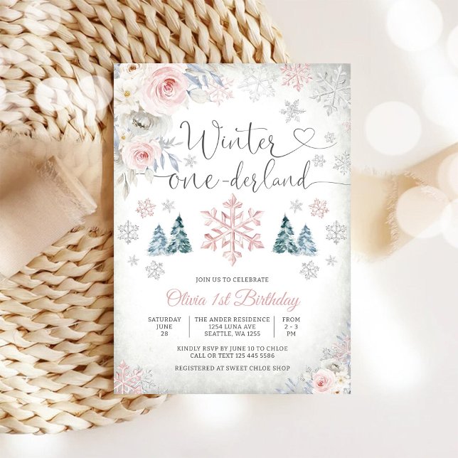 Convite de Aniversário de Winter Onederland (Criador carregado)