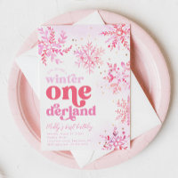 Convite de Aniversário de Winter Onederland