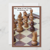 Convite de aniversário de xadrez