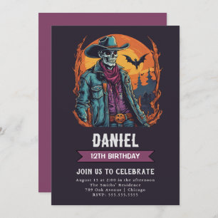 Convite de aniversário de Zombie Ocidental Selvage