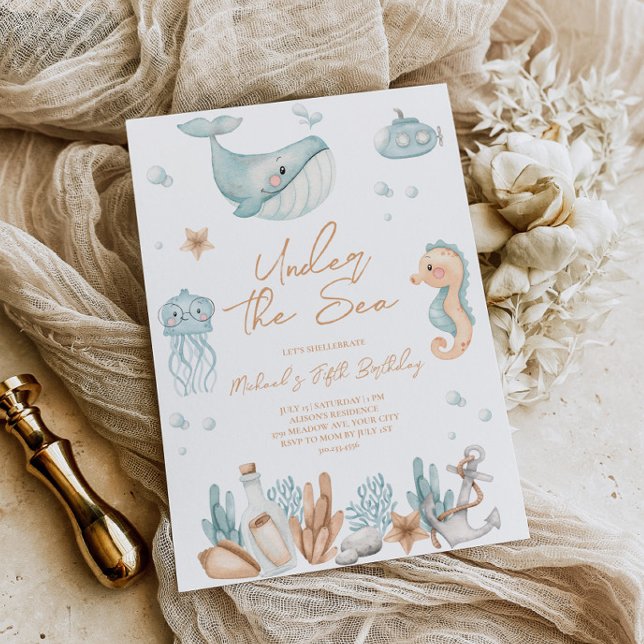 Convite de Aniversário Debaixo do Mar  (Criador carregado)