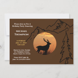 Convite de Aniversário Deer Sunset