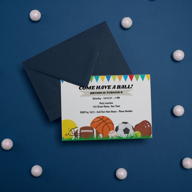 Convite de aniversário desportivo (Criador carregado)