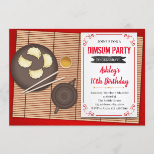 Convite de aniversário Dimsum