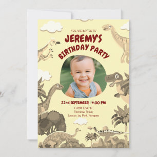 Convite de Aniversário Dino com Foto – Bebê   Fest