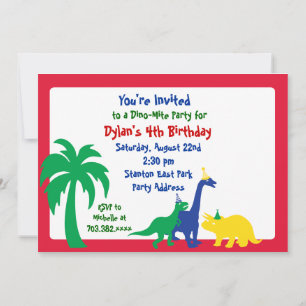 Convite de Aniversário Dino-Mite