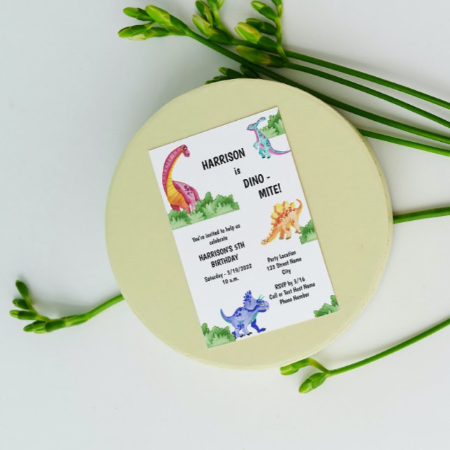 Convite de Aniversário Dino-mite Dinossaur (Criador carregado)