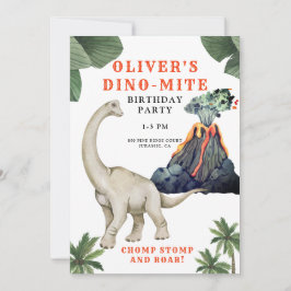 Convite de aniversário Dino-mite do Dinossaur