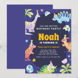 Convite de aniversário Dinossauro
