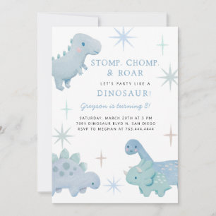 Convite de aniversário Dinossauro