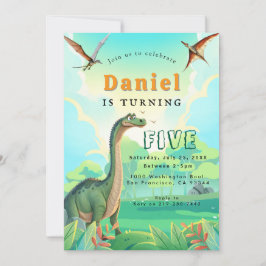Convite de aniversário Dinossauro