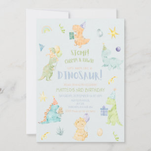 Convite de aniversário Dinossauro