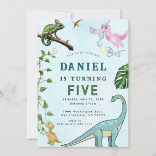 Convite de aniversário Dinossauro