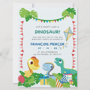 Convite de aniversário Dinossauro
