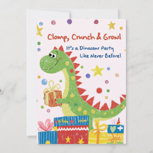 Convite de aniversário Dinossauro