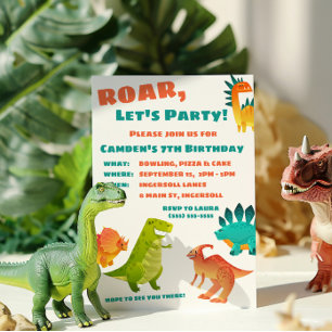 Convite de aniversário Dinossauro