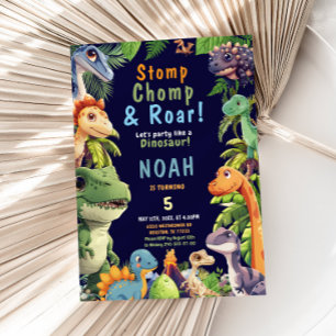 Convite de aniversário Dinossauro